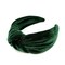Wrapables Wide Knotted Velvet Headbands, Top Knot Velvet Headbands for Women and Girls, Dark Green